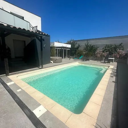 Superbe Appartement Avec Piscine Et Spa Privatif Villeneuve-lès-Béziers Esterno foto